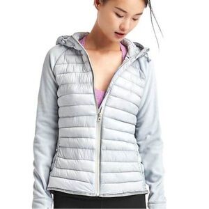 Gap primaloft fleece zip hooded puffer M